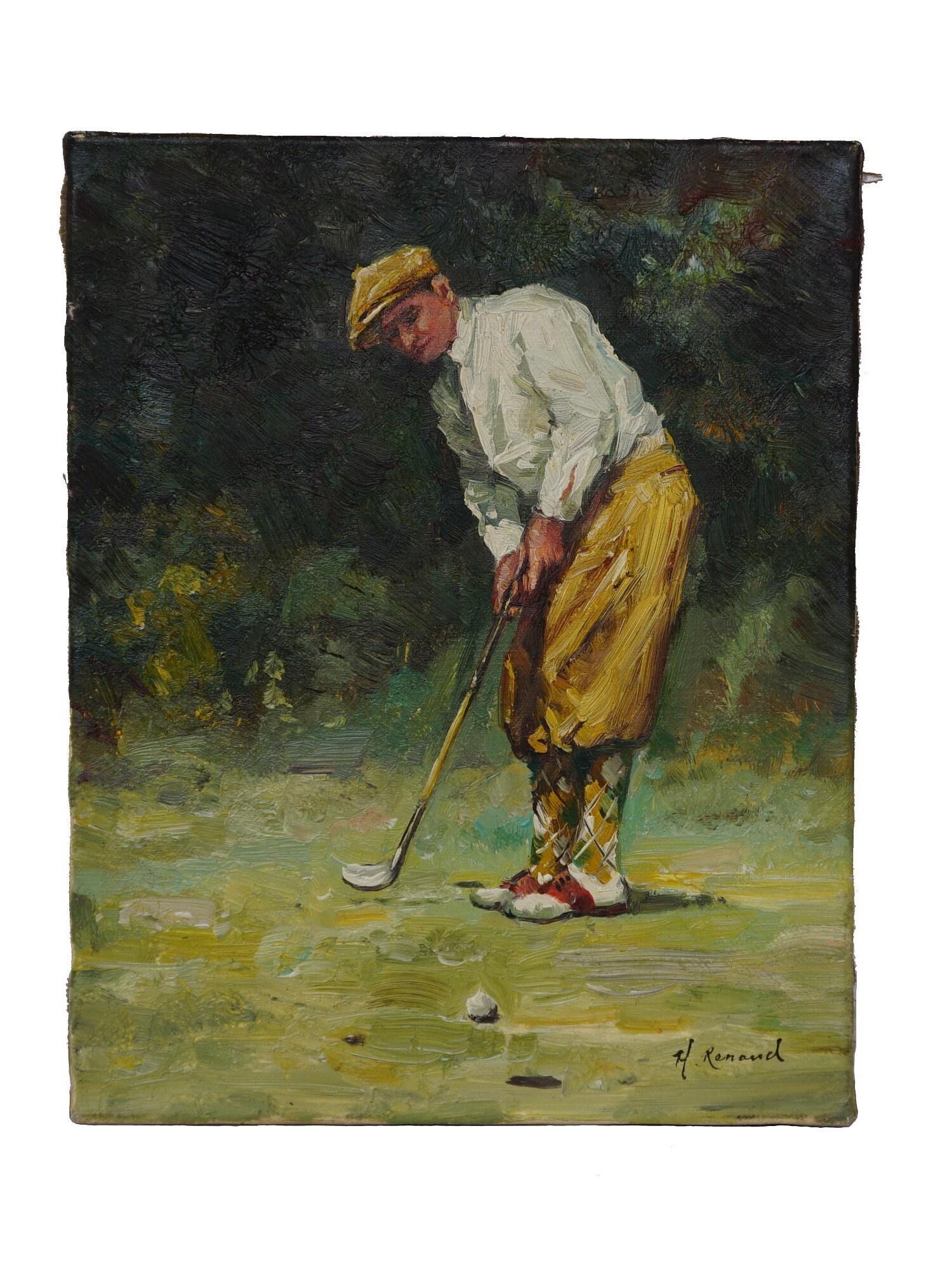 Golf Art Portrait Painting, Sports Home and Wall Decor