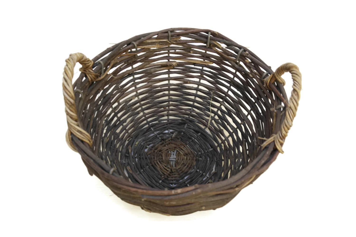 Vintage French Basket. Hand Made Basket. Rustic Basket. French Provencal Decor.