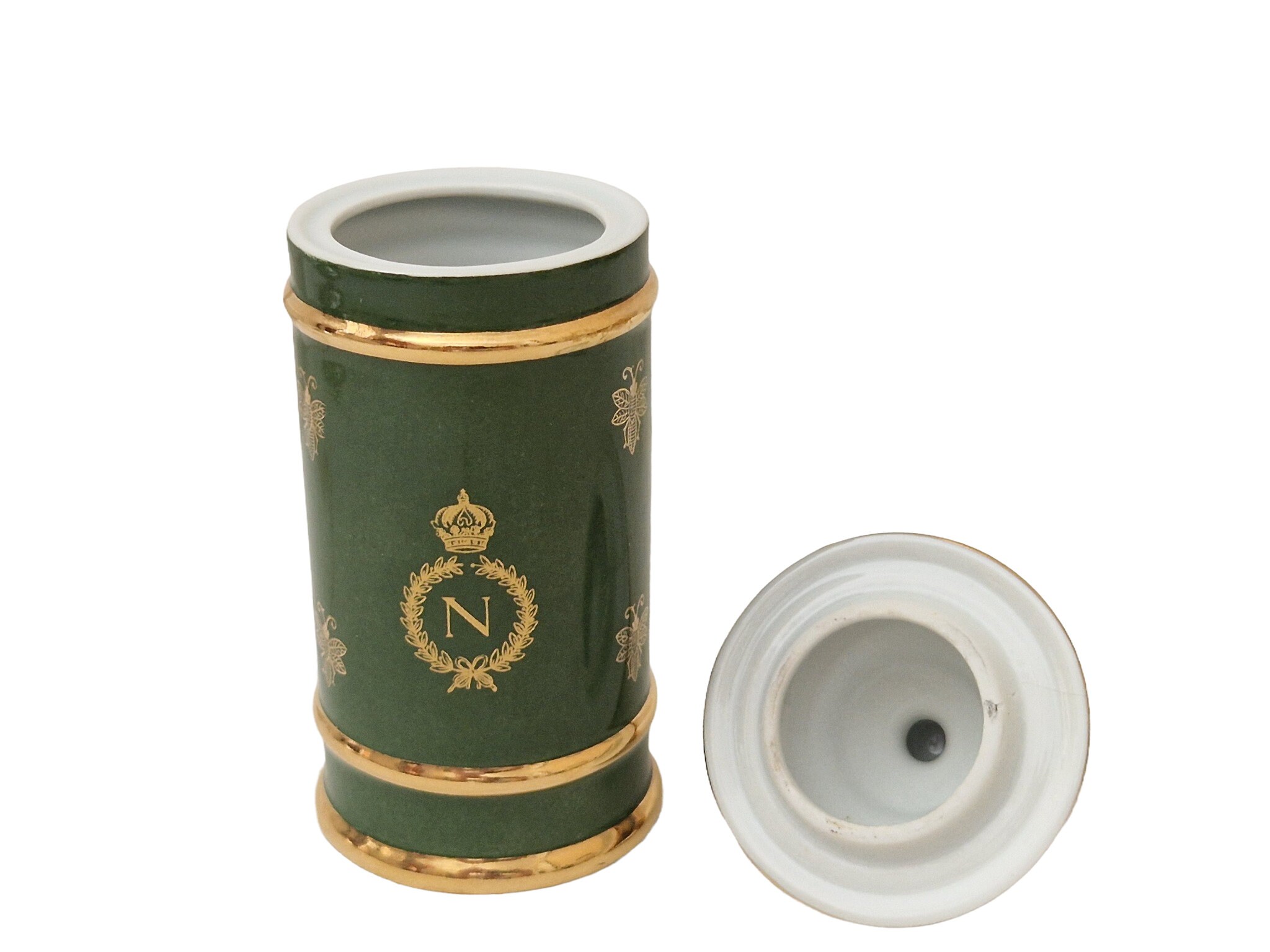 RESERVED for Guillem. Limoges Porcelain Apothecary Jar with Napoleon