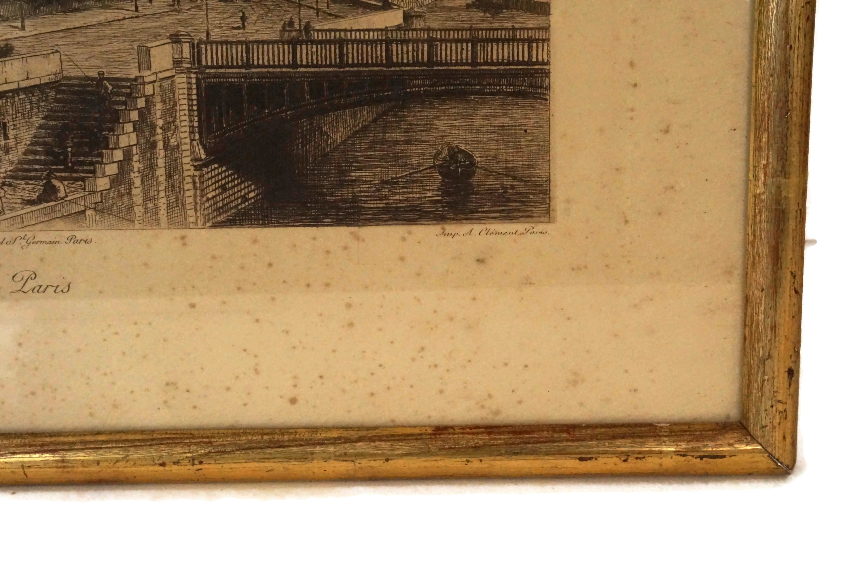 Antique French Notre Dame Etching by Lucien Gautier, Paris Cathedral Scene Art Print Souvenir