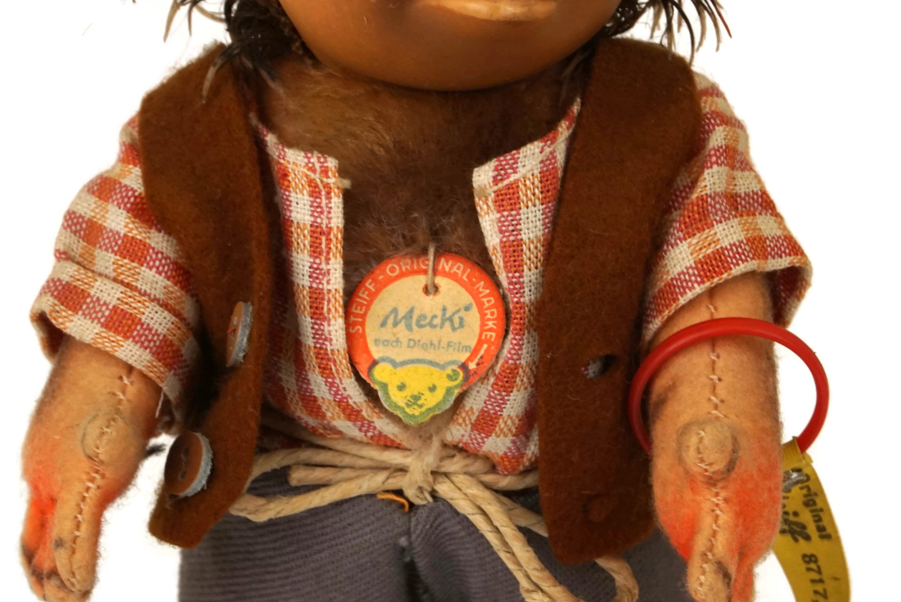 Vintage Steiff Mecki Hedgehog Doll, Original Mohair Model 8717,70