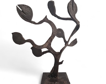 Modernist Tree Sculpture in Welded Metal by Arthur Azevedo, Contemporary Abstract Zimbabwe Statue