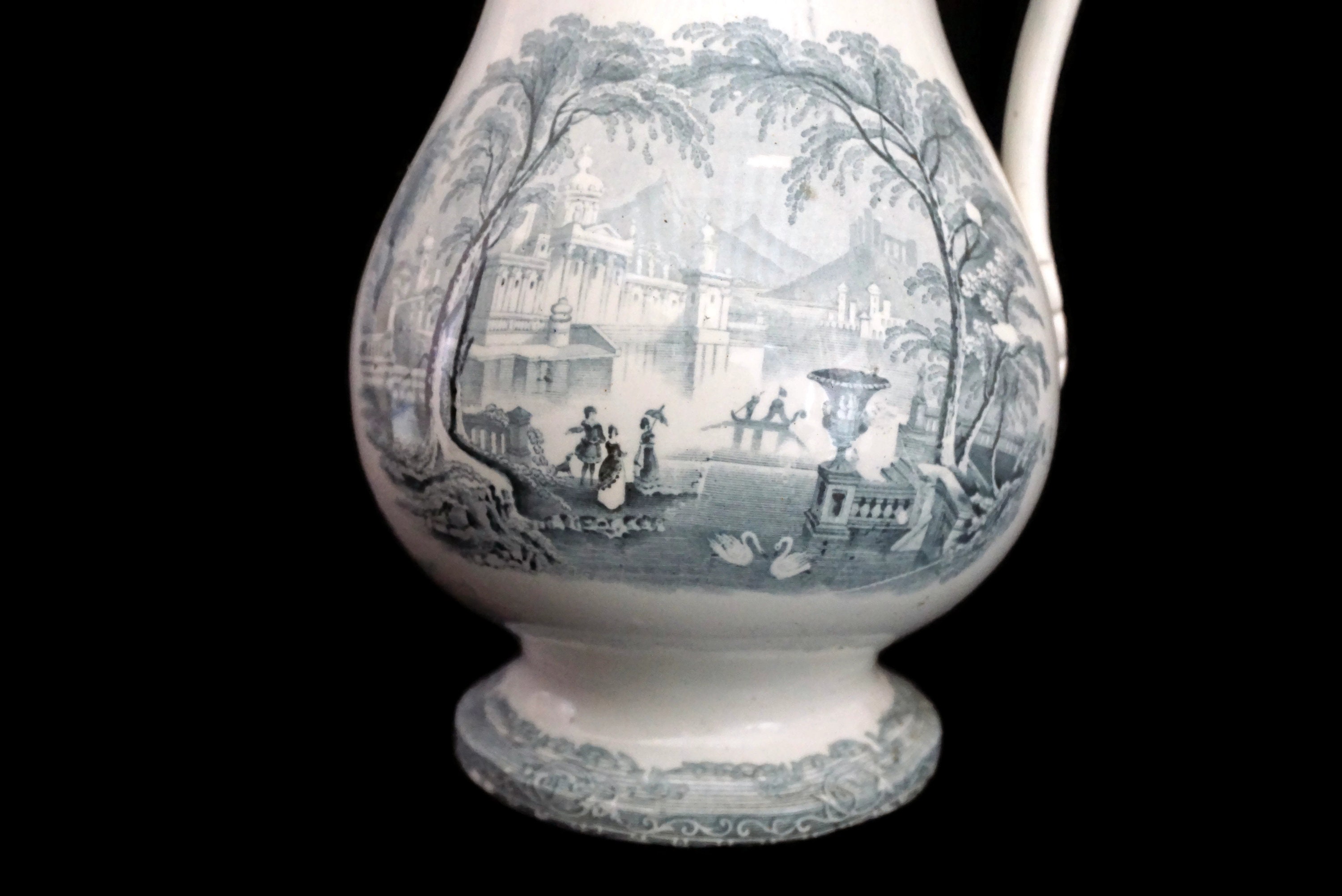 Podmore Walker Pottery Water Pitcher in Venus Pattern, Antique