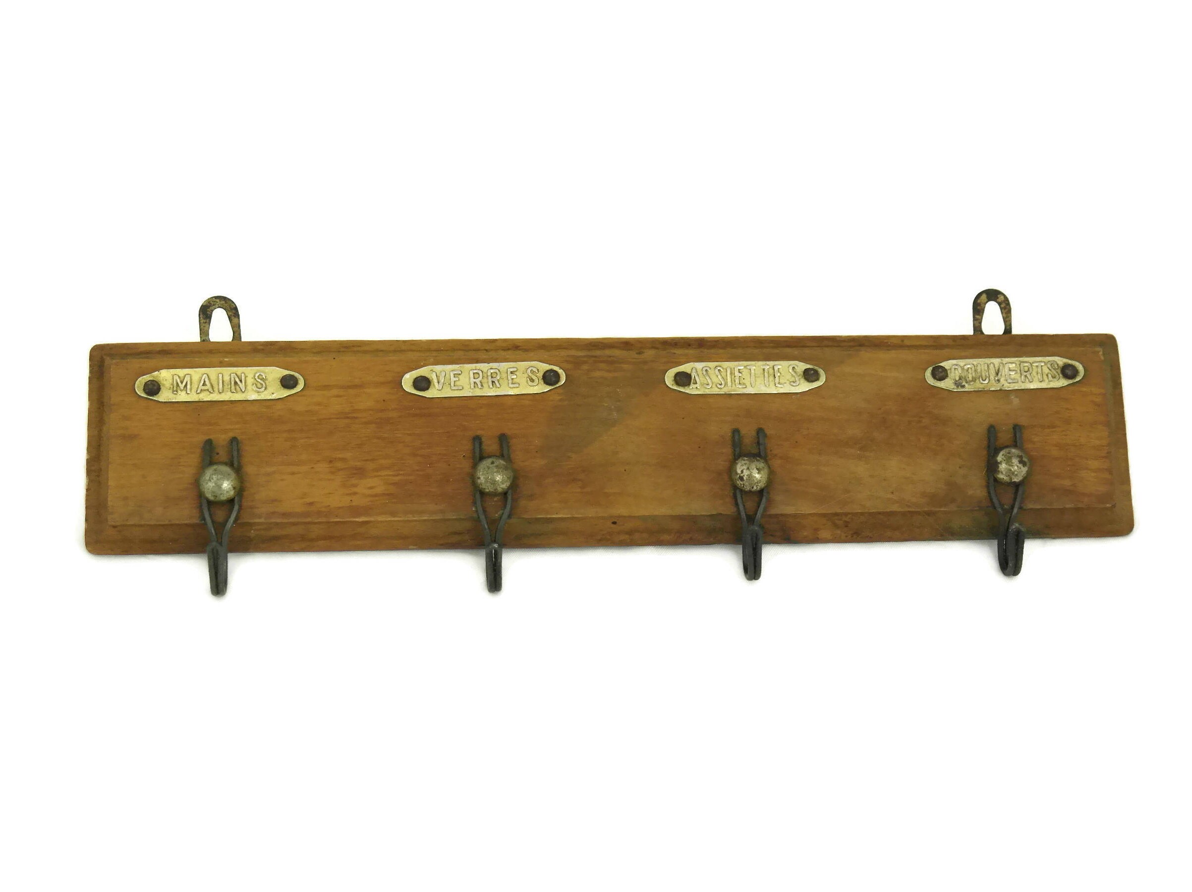 French Dish Towel Holder. Wooden Kitchen Towel Rack.