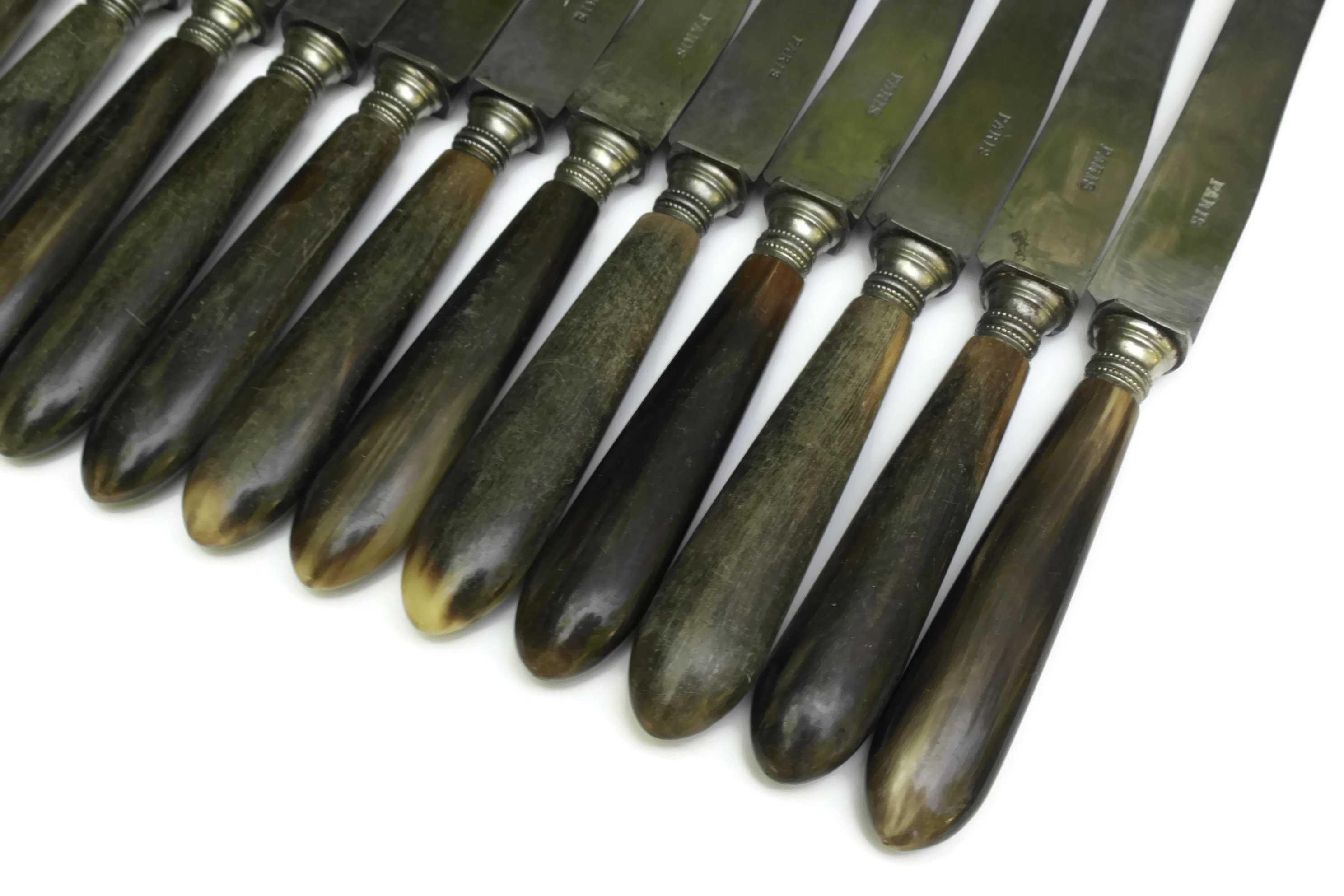 Set of 12 Antique Horn Handle Knives.