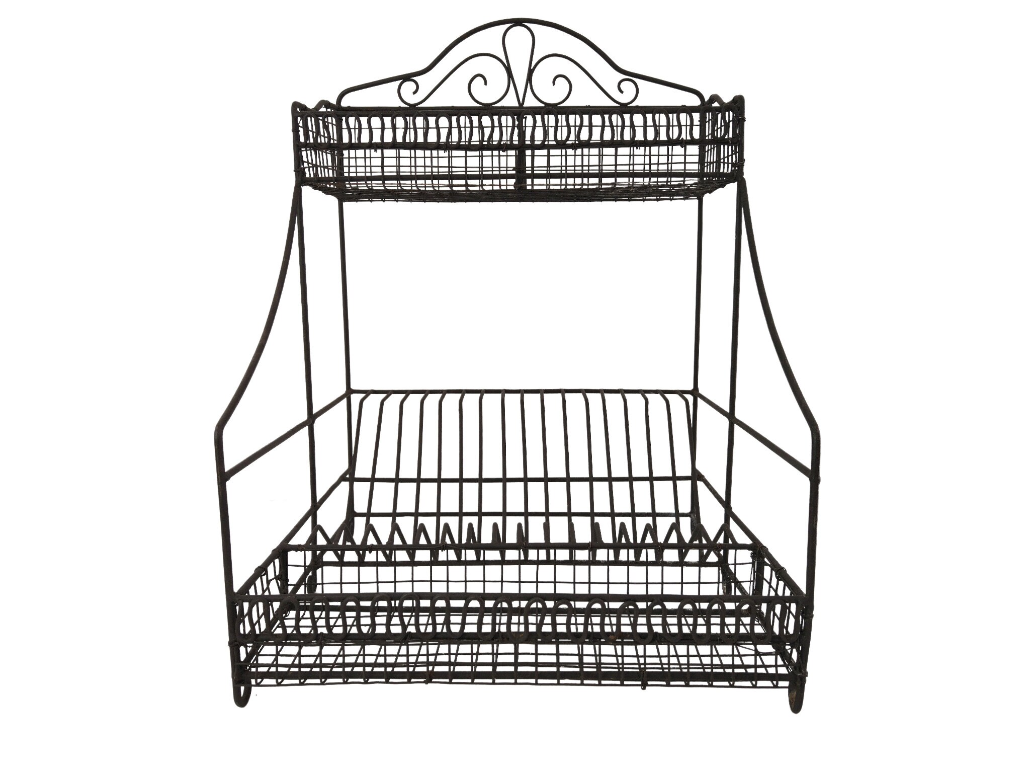 Vintage French Wire Dish Rack and Cutlery Drainer Country Kitchen Decor