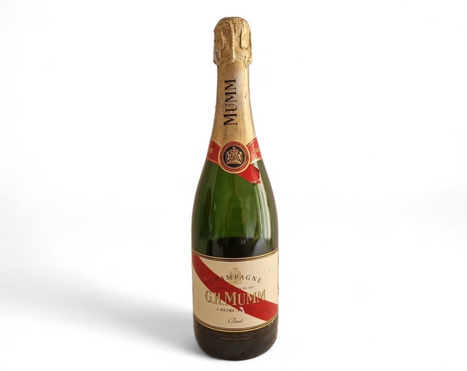 Faux Mumm Cordon Rouge Champagne Bottle, Vintage French Factice Dummy Barware Decor, Wine Shop Advertising Display