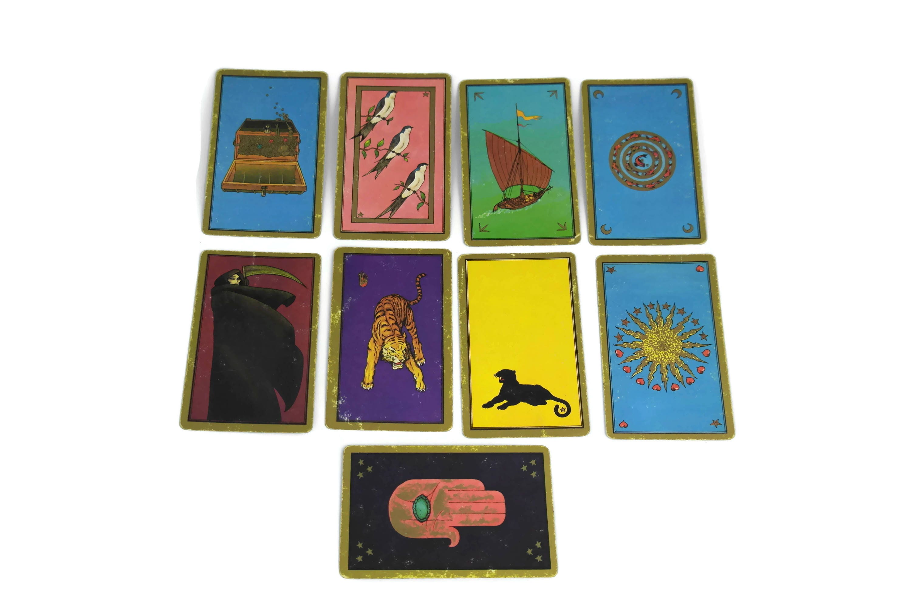 French Vintage Grimaud Tarot Cards. Astrological Persian Tarot by Madame Indira. Complete Deck