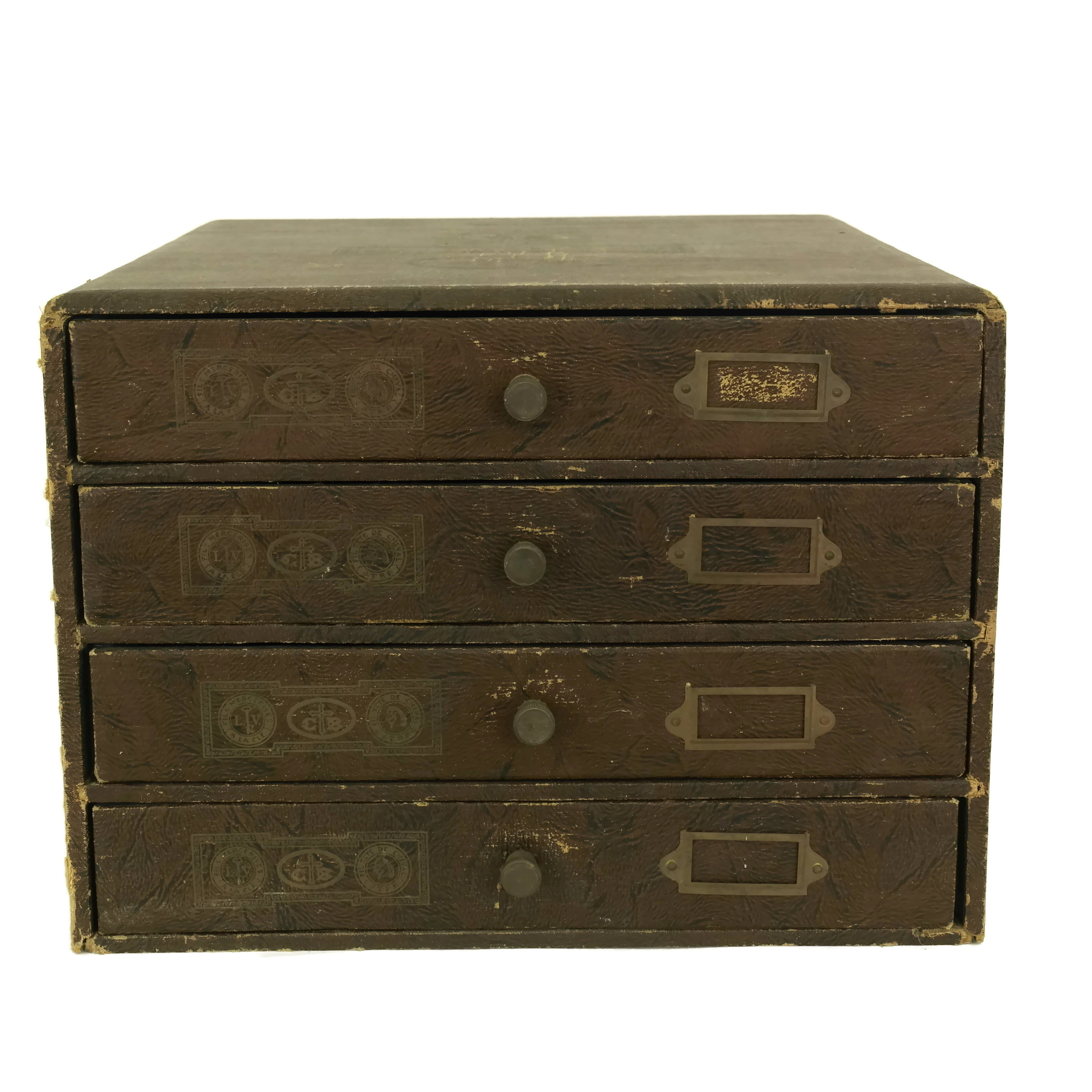 Antique Sewing Thread Box, French Embroidery Floss Storage