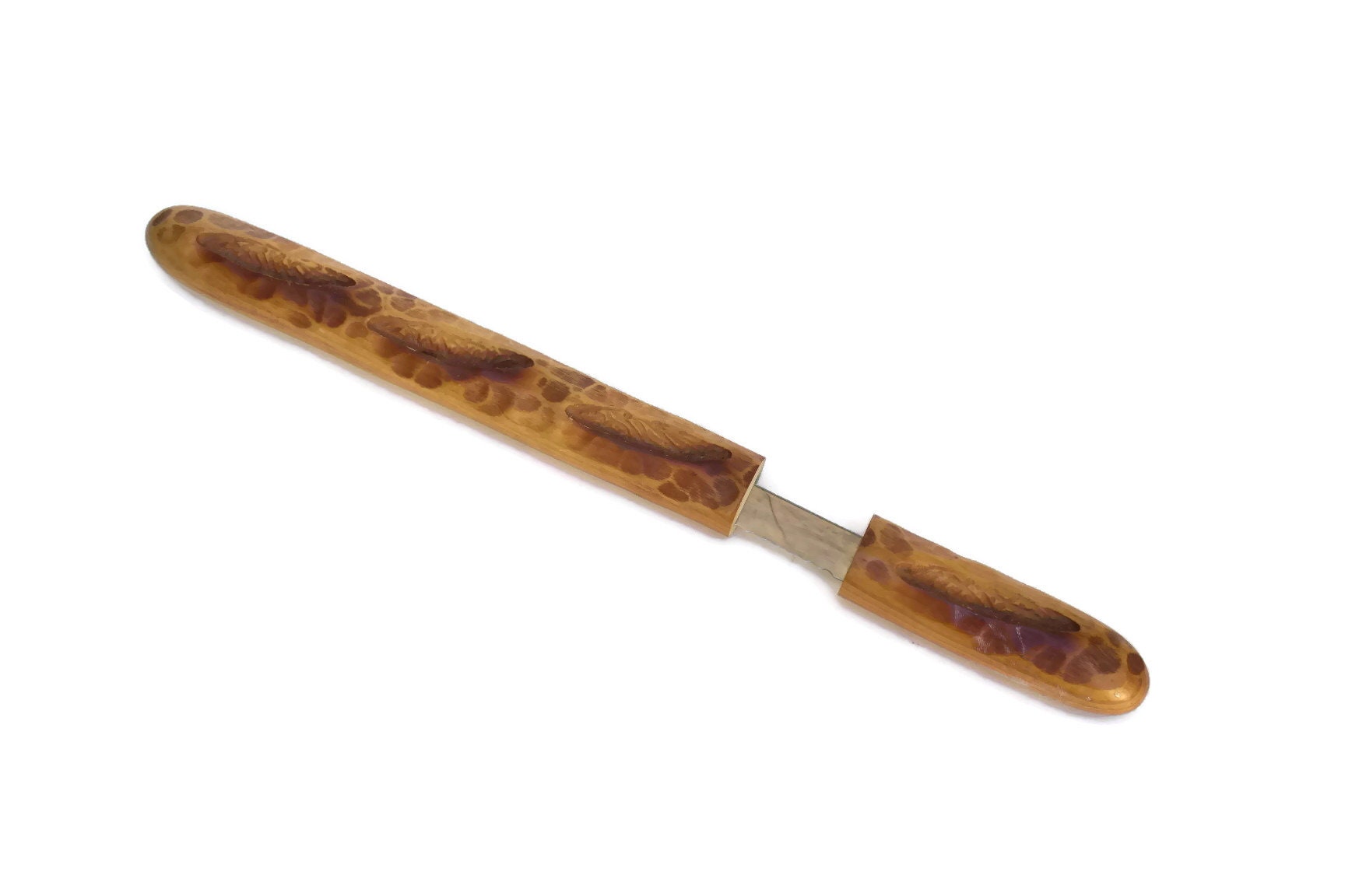 Vintage Wood French Baguette Bread Knife