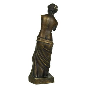 Venus de Milo Bronze Statuette, Greek Goddess Aphrodite of Milos Figurine