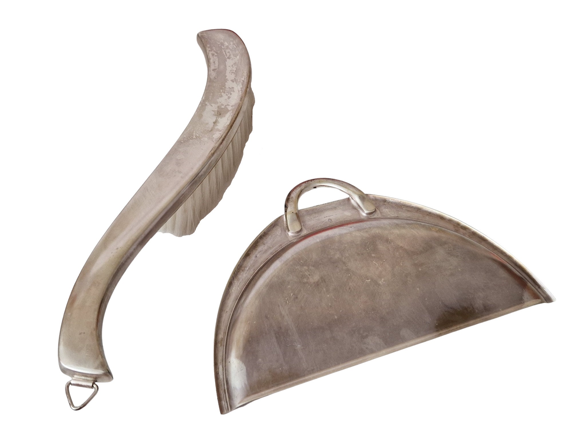 WMF Metal Crumb Tray and Table Brush Set, Vintage Silent Butler