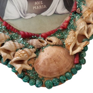 Mid Century Religious Seashell Art