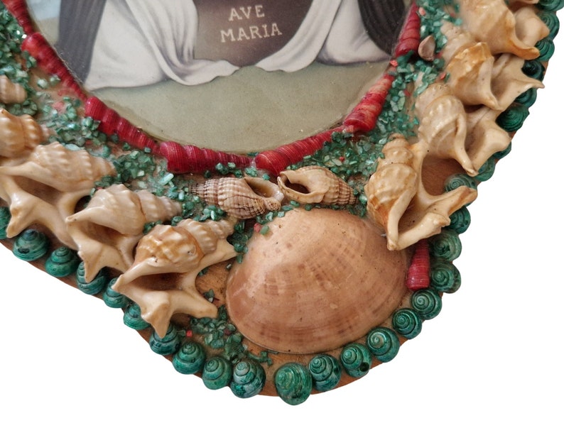 Mid Century Religious Seashell Art