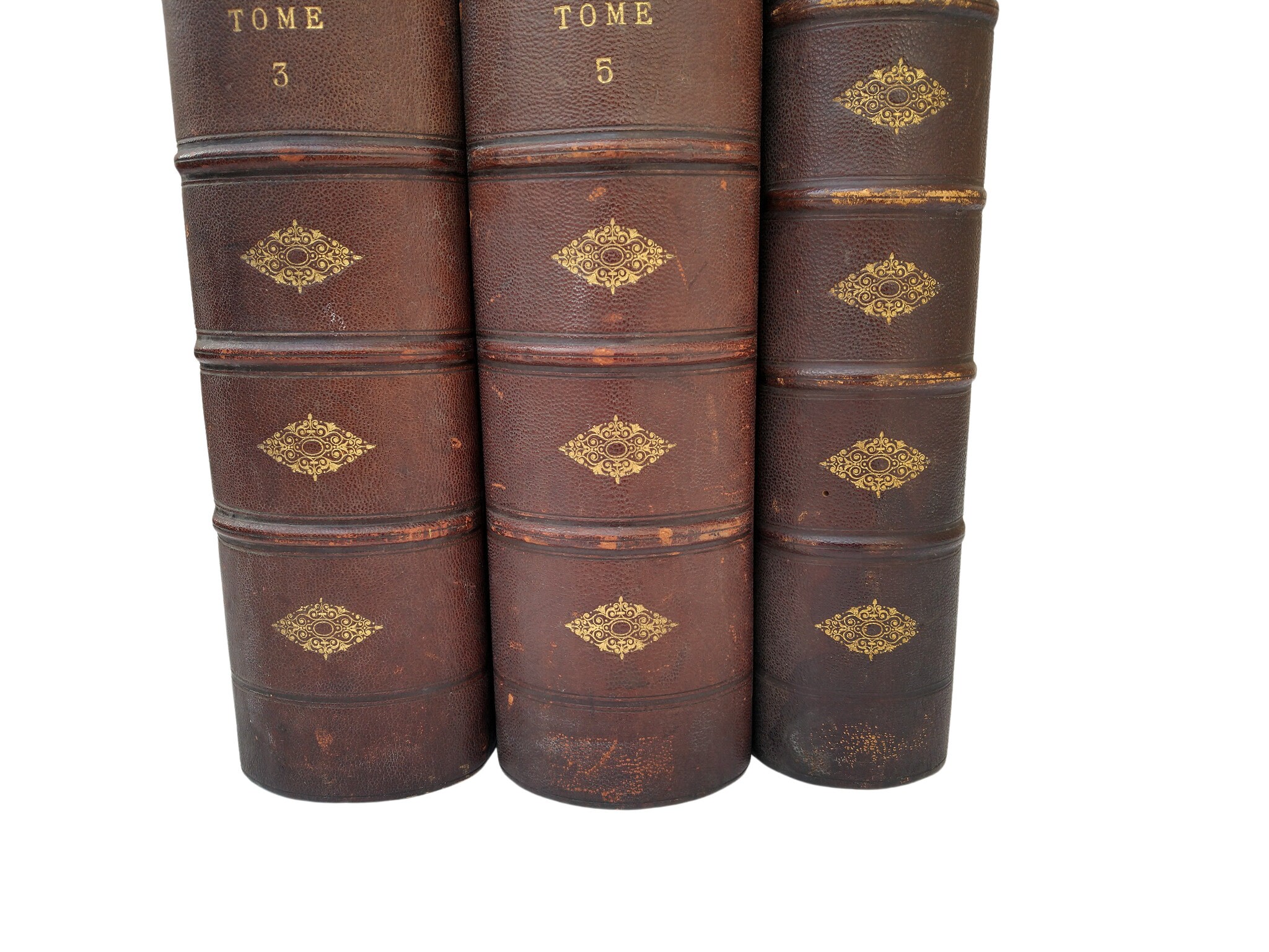 Antique Secret Book Safe Boxes, Set of 3, Large French Trompe L'Oeil