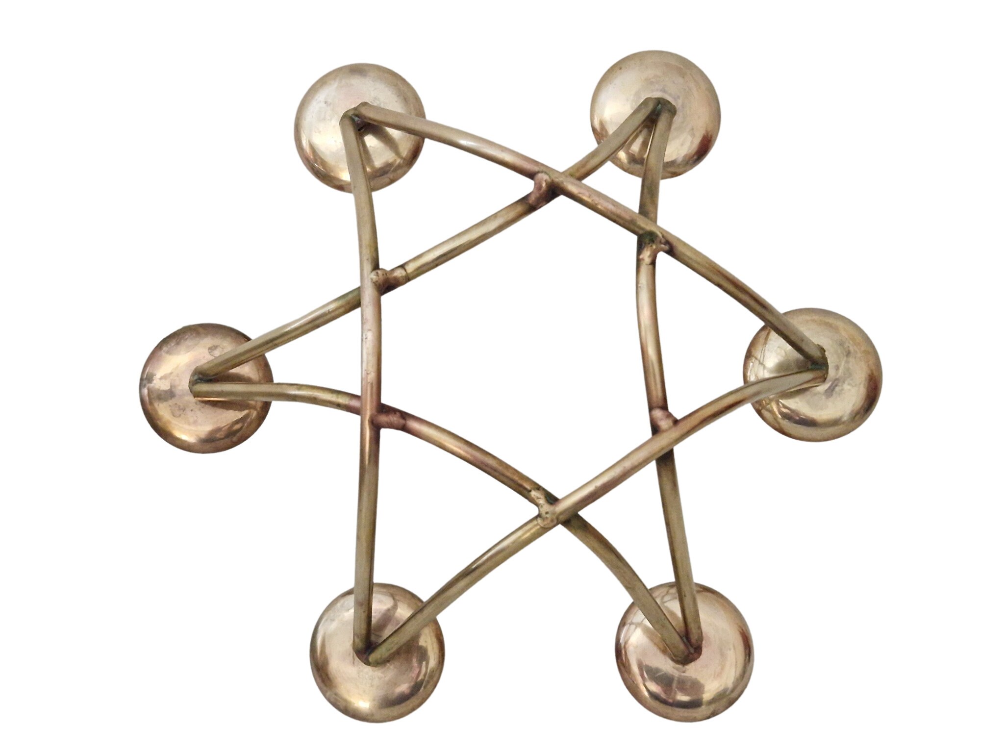 Mid Century Brass Tabletop Candelabra, MCM Candle Holder Centerpiece