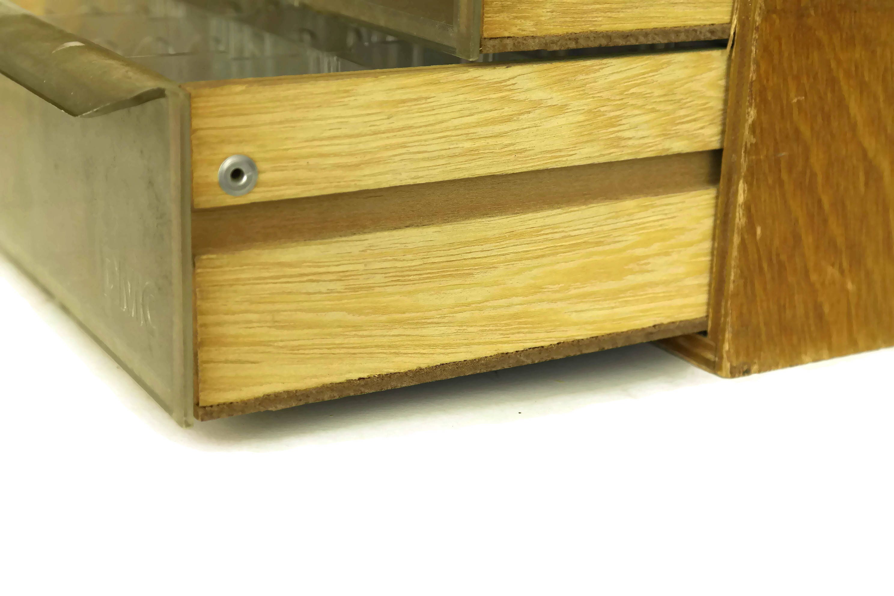 Craft Room Decor. Vintage DMC Floss Storage Box. Wooden Store Display