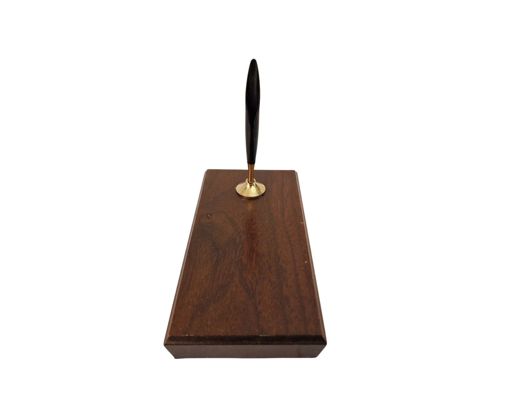 Mid Century Teak Pen Holder, Quill Fountain Pen Display Stand