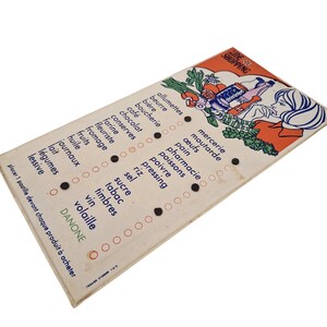 1970s French Kitchen Shopping List Reminder Board, Retro Vintage Wall Hanging Memo Plaque image 4