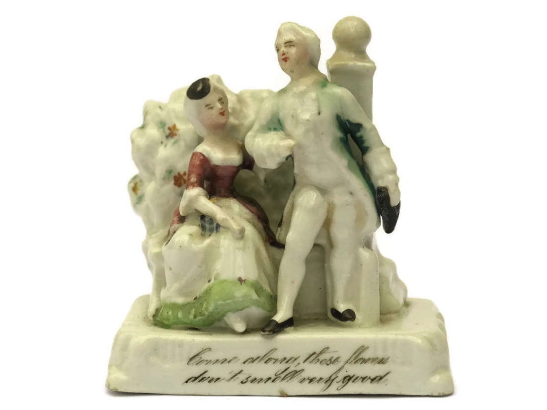 RESERVED for Cinzia. Antique German Porcelain Fairing Figurine. Come