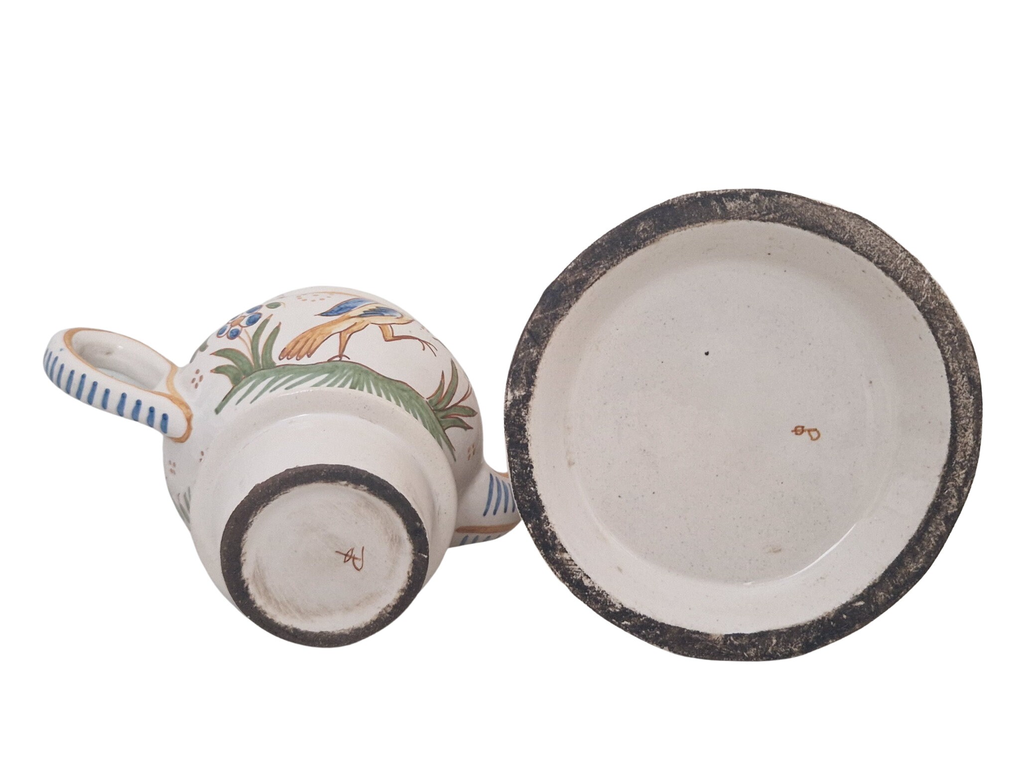 French Pottery Teapot and Warmer, Ceramic Veilleuse and Tisaniere