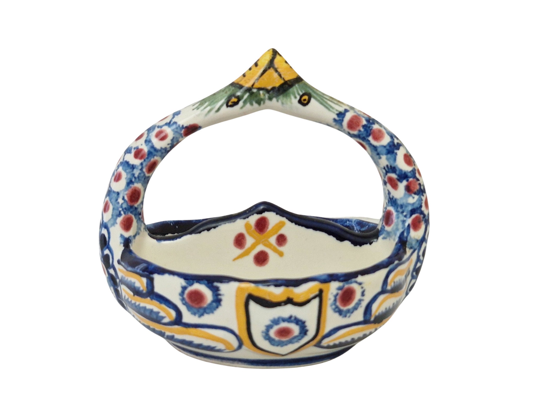 Henriot Quimper Pottery Salt and Pepper Cellar, Hand Painted Breton