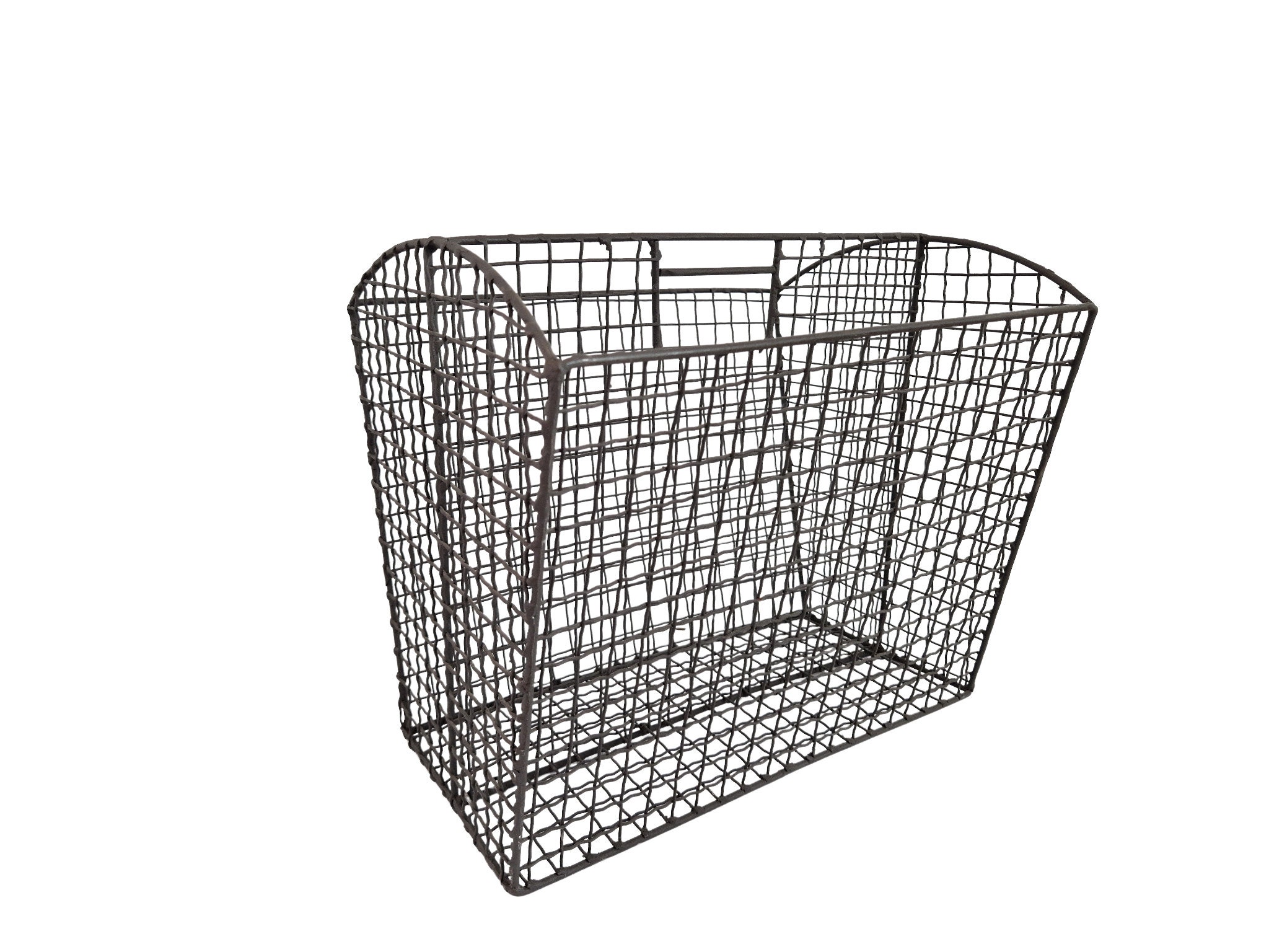 Vintage Wire Magazine Holder Rack, Newspaper Organizer, Waste Paper Basket  Bin