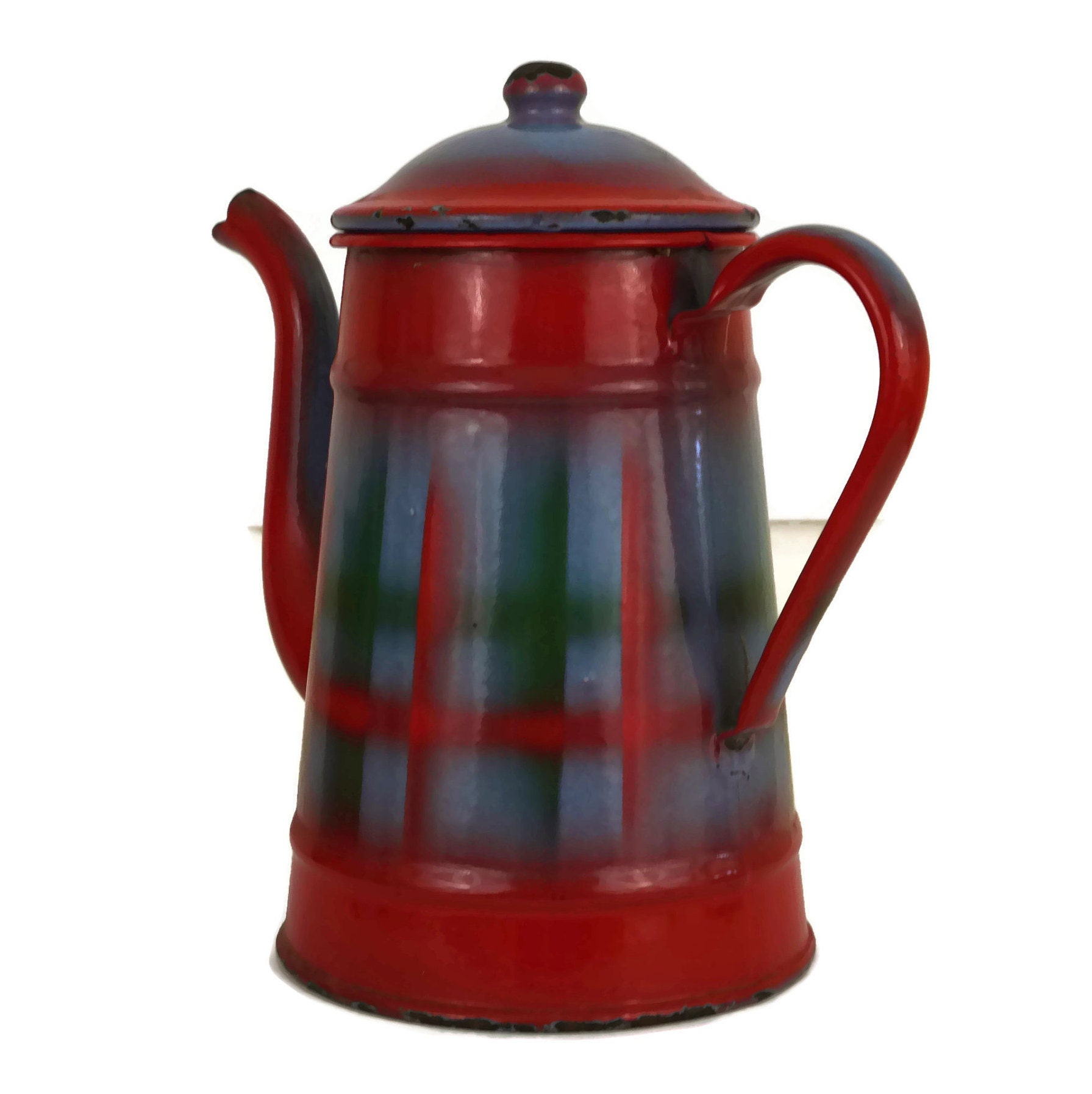 Red Enamel Camping Coffee Pot