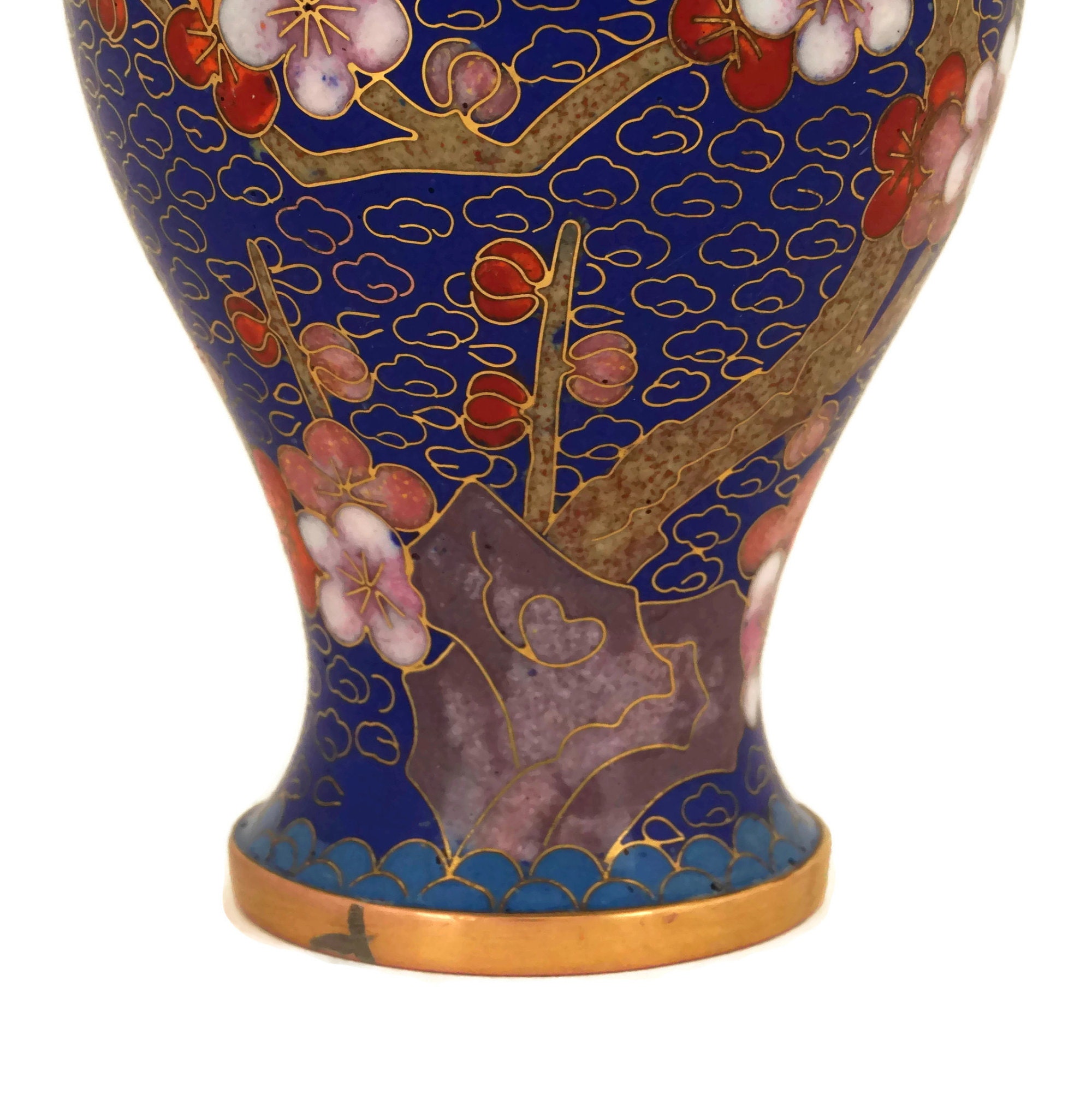 Vintage Cloisonne Vase with Lid