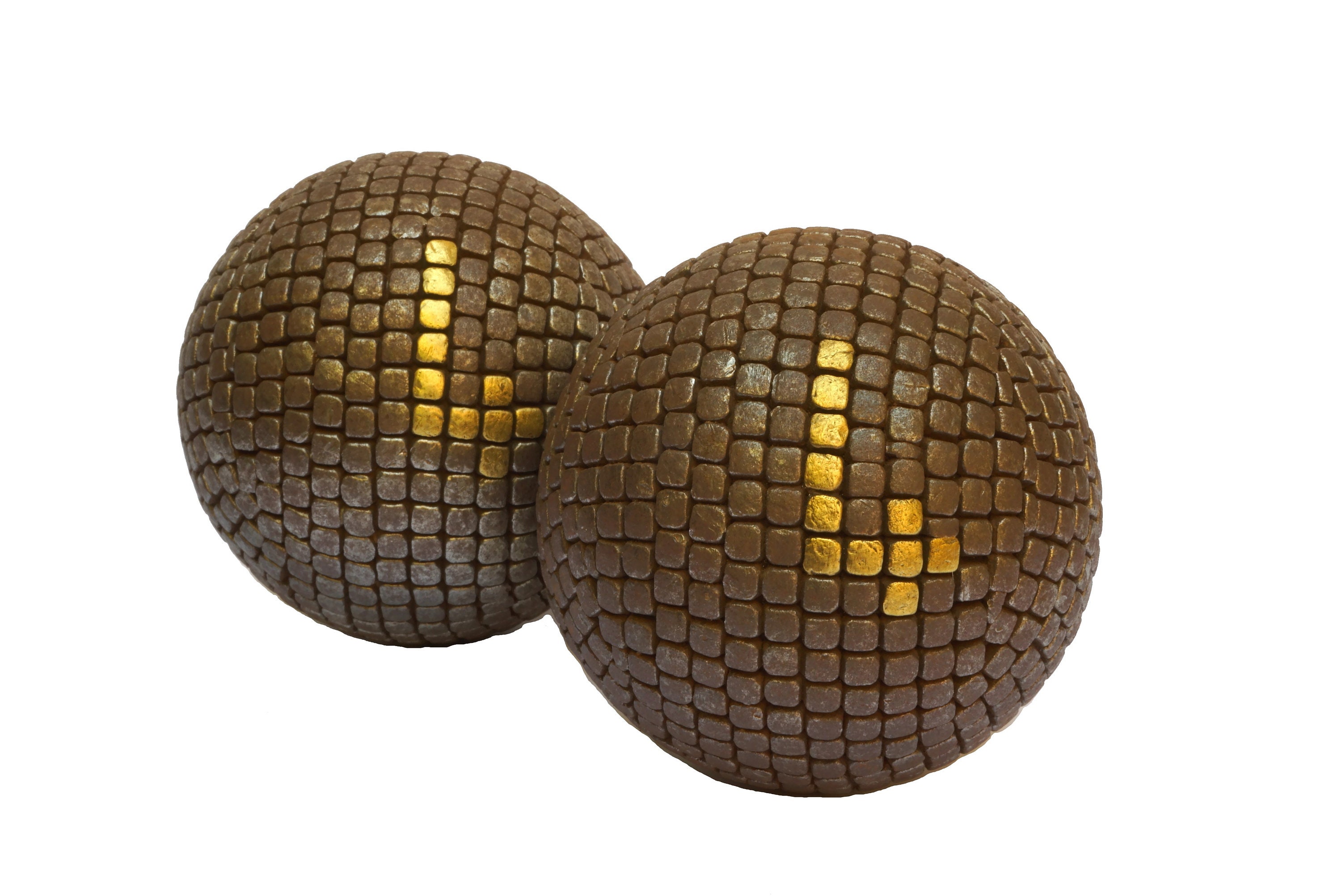 Antique French Petanque Bowling Balls with Nail Studs, Boules Lyonnaises