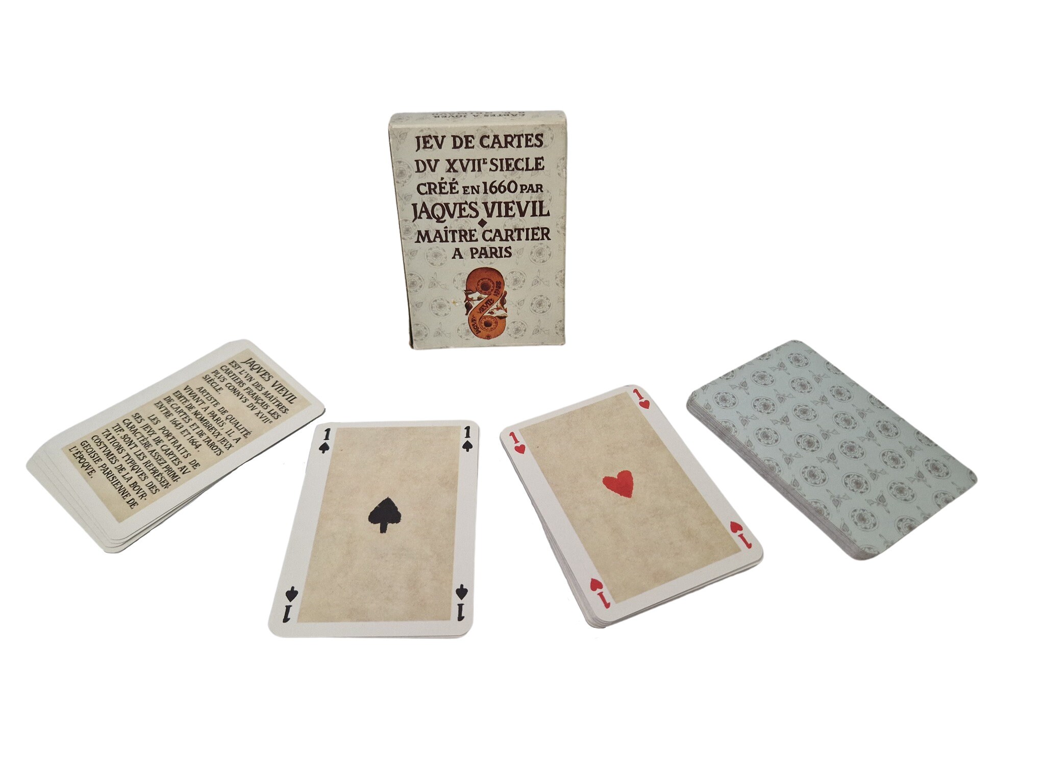 French Playing Cards Deck with 17th Century Design by Jacques Vieville