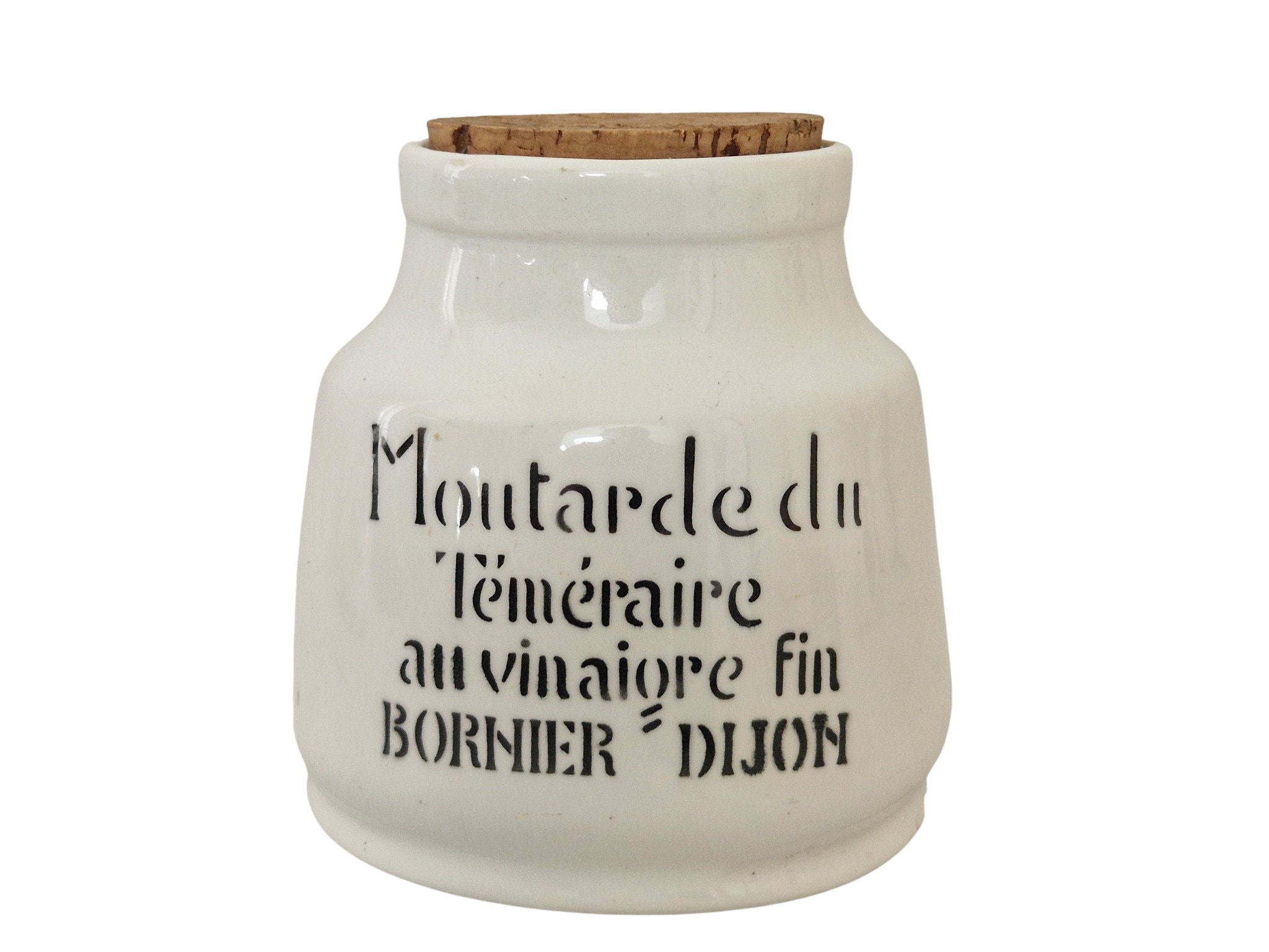 Cute French Maille Moutarde a Lancienne Dijon Mustard Pot. Grey Stone Beige  Ceramic With Muted Grey Black Writing 