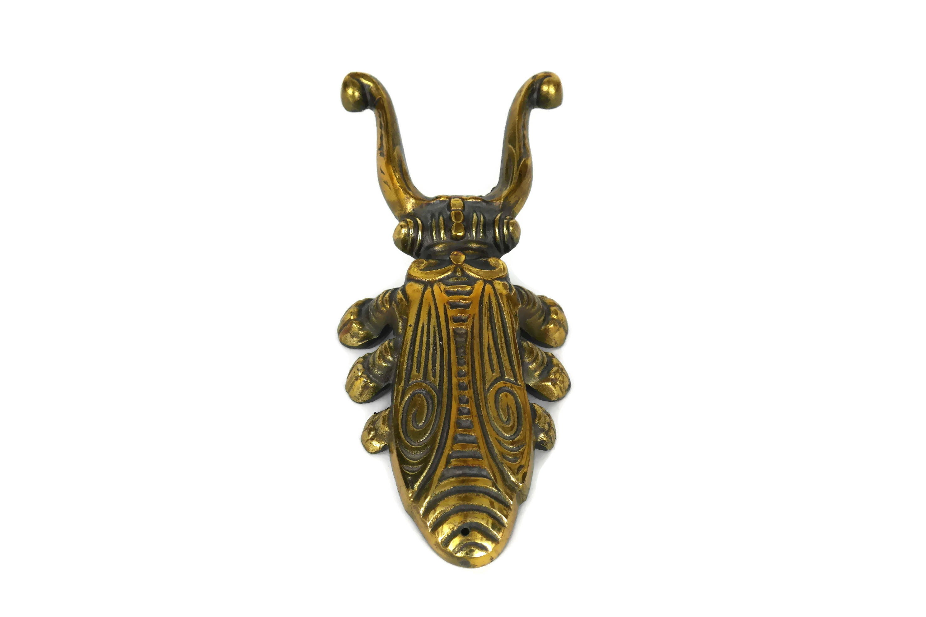 Beetle Boot Jack. French Vintage Boot Pull Remover. Cast Brass Scarab