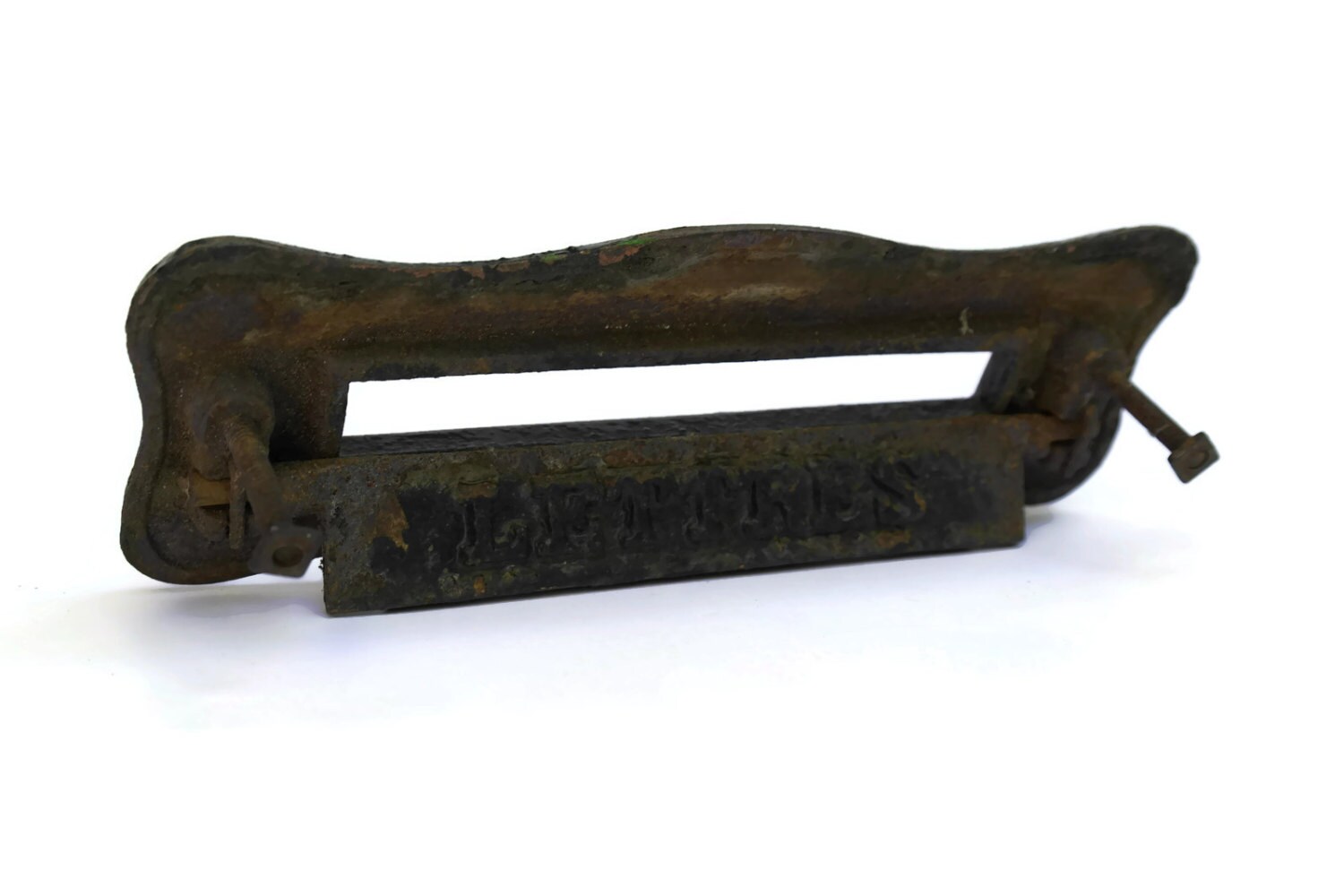 Antique French Letter Box Flap. French Antique Mailbox Slot Cover