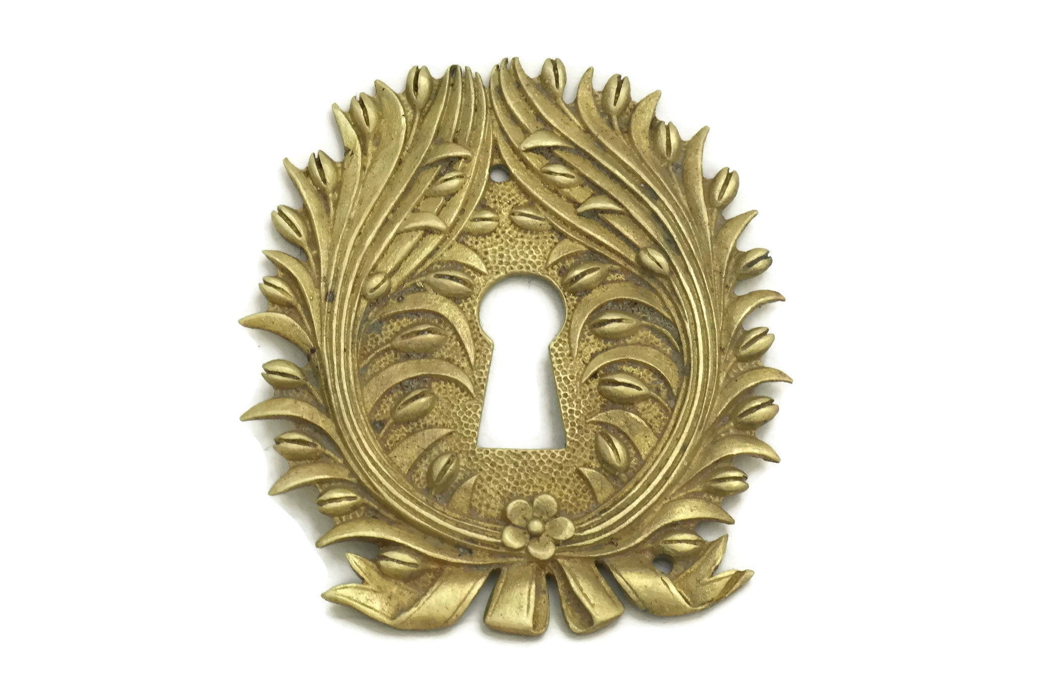 RESERVED Antique Bronze Escutcheon. French Furniture Ornament