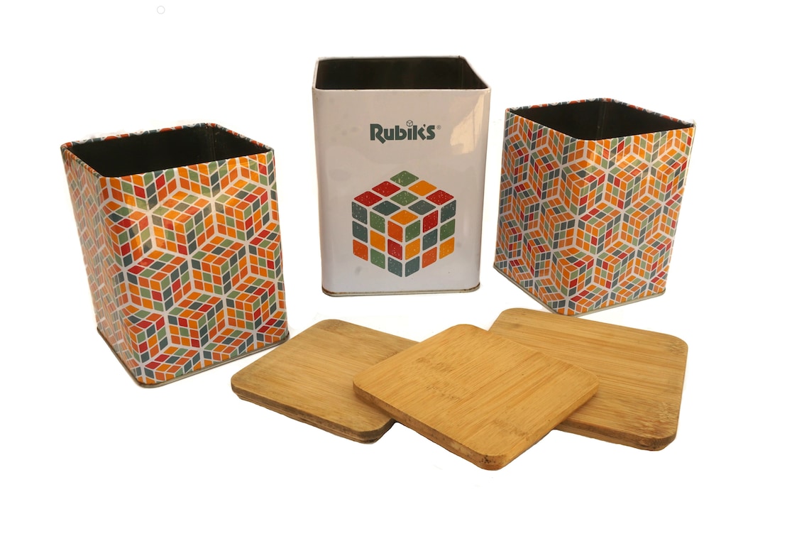 Rubik's Cube Tin Storage Boxes Set of 3 Kitchen Canisters | Etsy