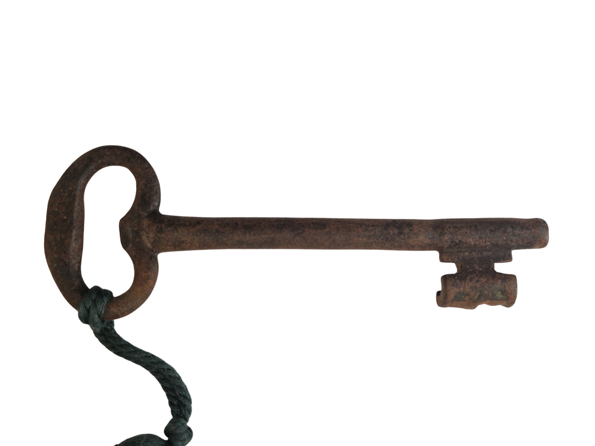 Old Skeleton Key and Tassel, Decorative Rustic French Antique Home Decor