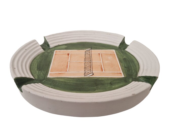 Ceramic Tennis Court Cigar Ashtray, Sports Lover Gift and Home Decor