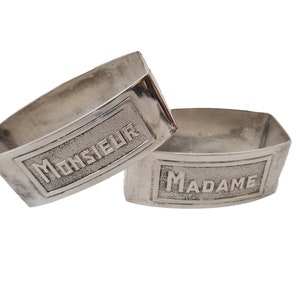 Madame and Monsieur Napkin Rings