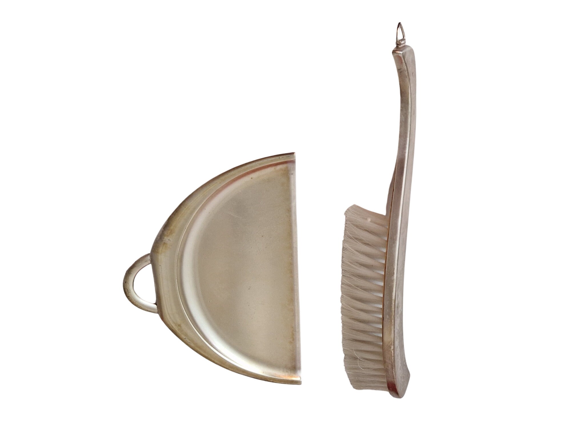 WMF Metal Crumb Tray and Table Brush Set, Vintage Silent Butler