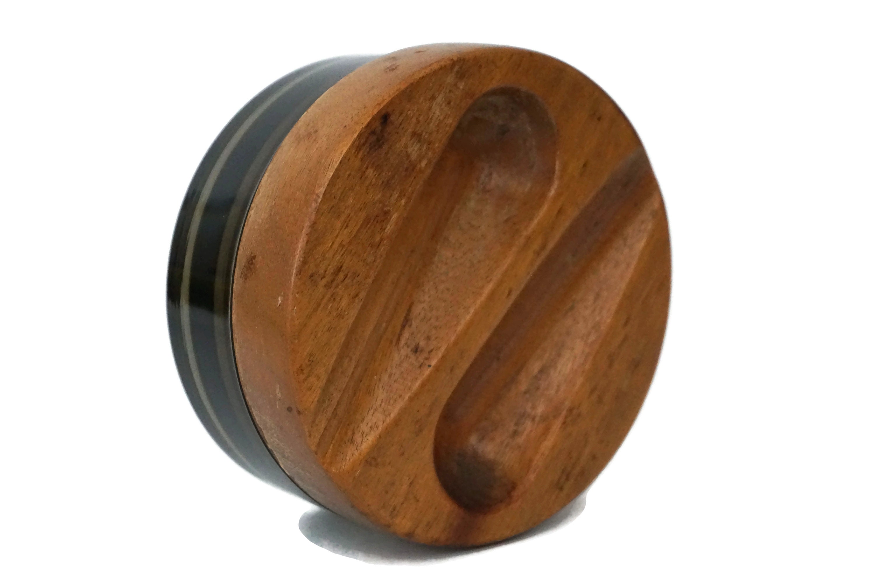 Vintage Pipe Holder Rest and Glass Ashtray with Cork Knocker