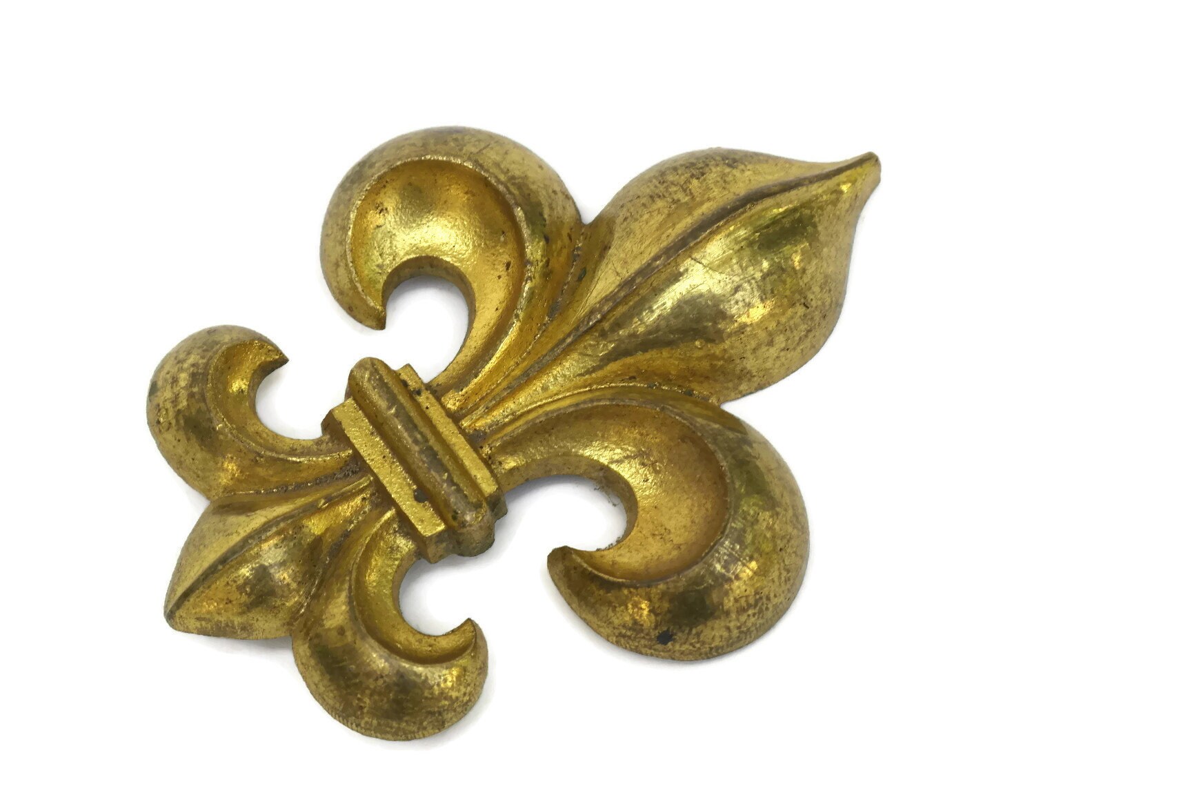 Antique Fleur de Lys Ornaments, Pair of French Gilt Bronze Picture Hook