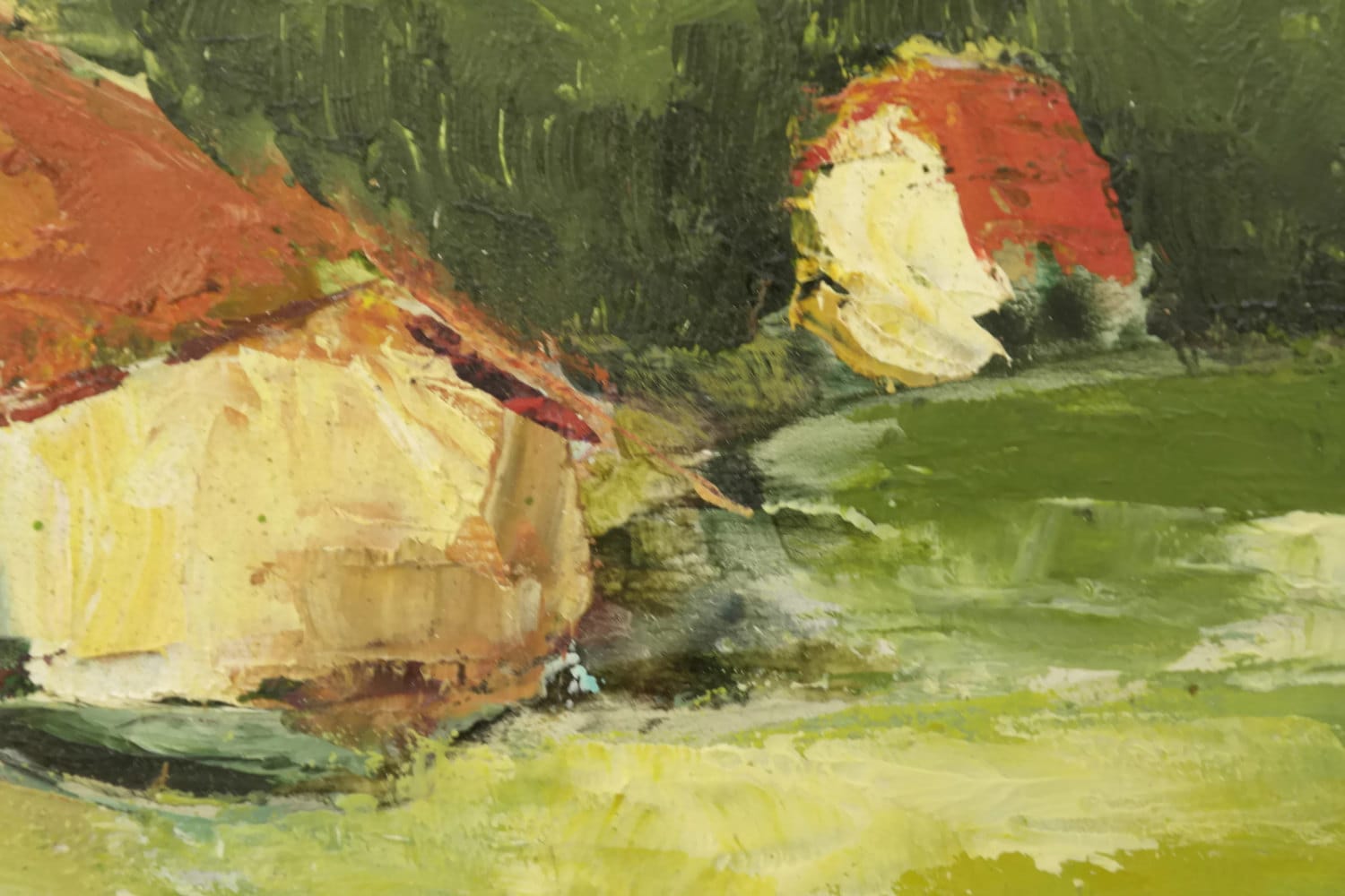 French Abstract Landscape Oil Painting by Pierre Eugene Chauvet