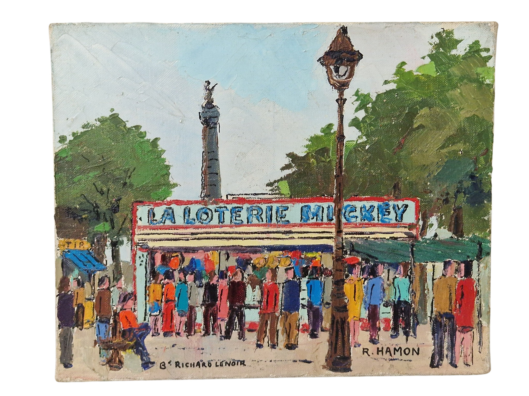 RESERVED for Maria. Paris Street Scene Painting by Roland Hamon, Mid Century Modern Original