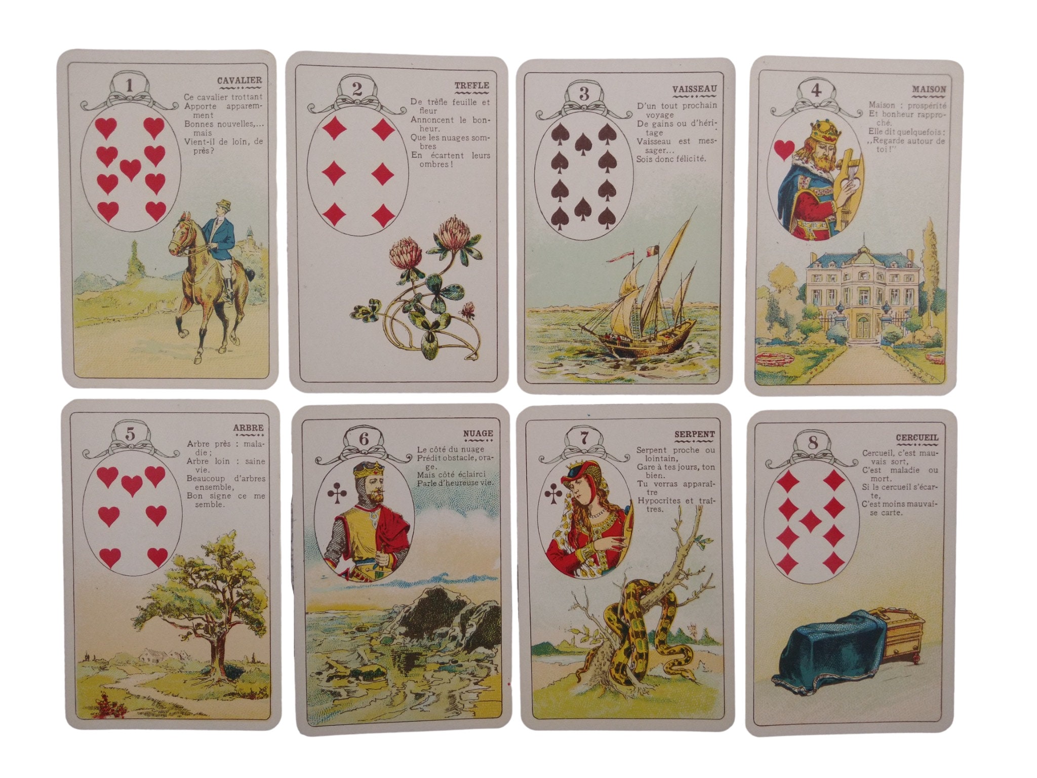 Vintage French Le Petit Lenormand Prophecy Deck, Fortune Telling