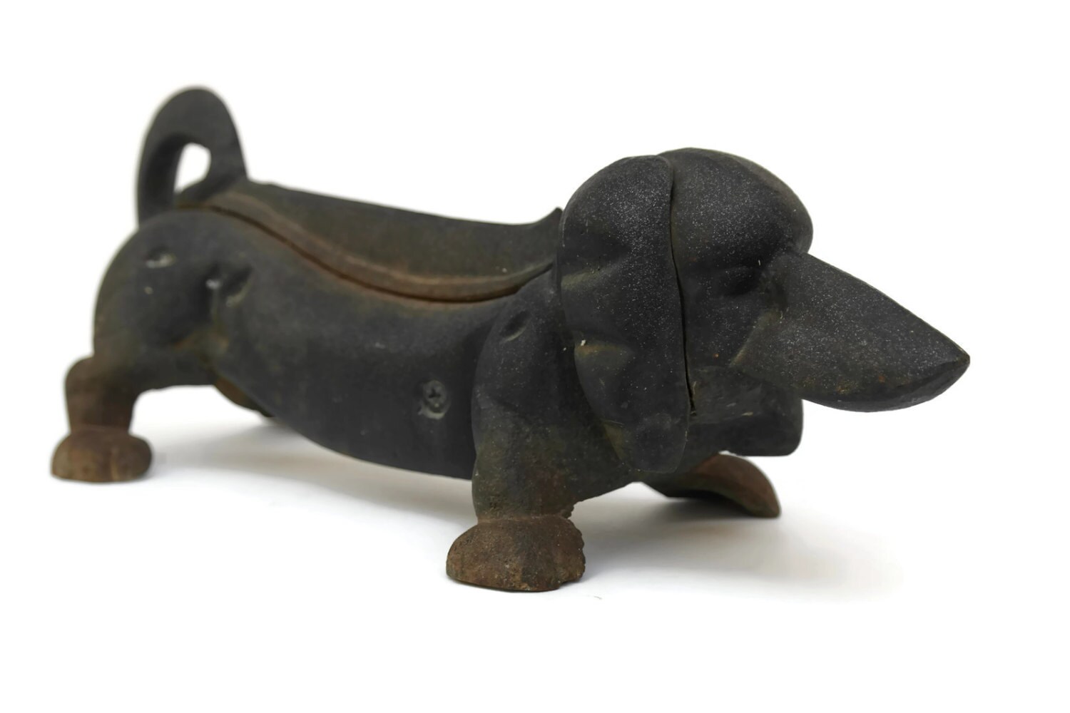 Weiner Dog Doorstop and Boot Scraper. Vintage Dachsund Figure Cast Iron