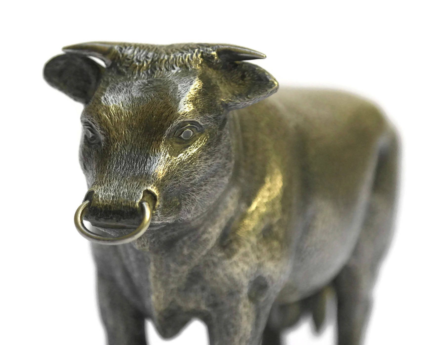 RESERVED for Vladislav. Vintage Sterling Silver Bull Sculpture, Wakely