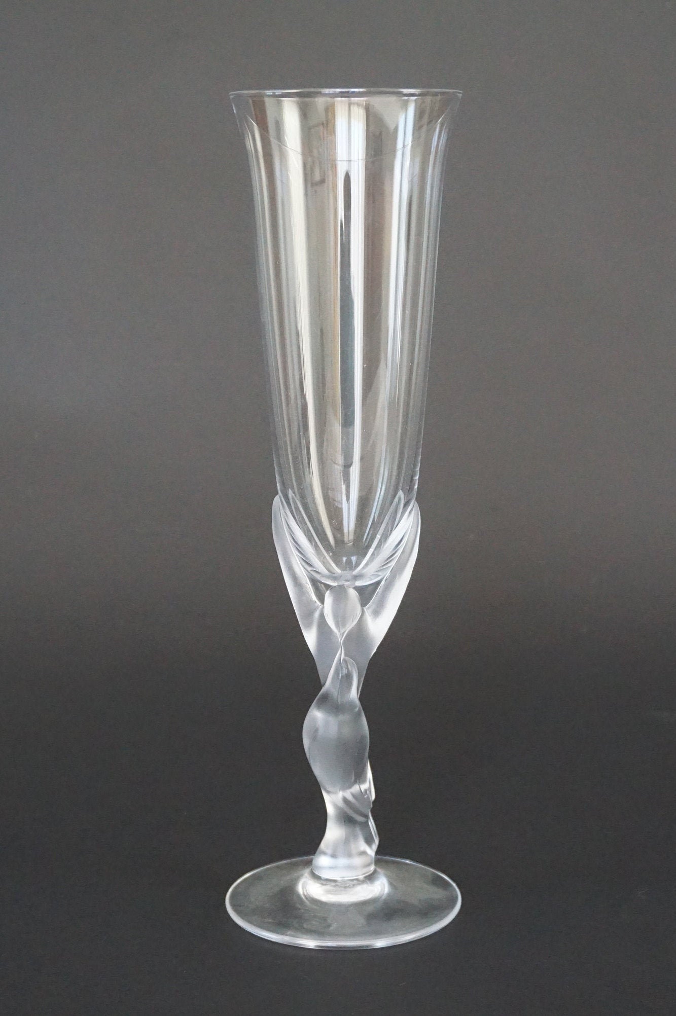 Faberge Crystal Champagne Flutes, Set of 5, French Kissing Dove Glasses