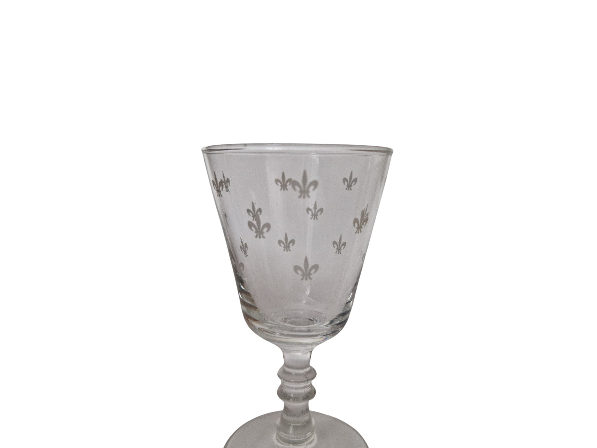 1950s French Fleur de Lys Liqueur Shot Glasses, Set of 6