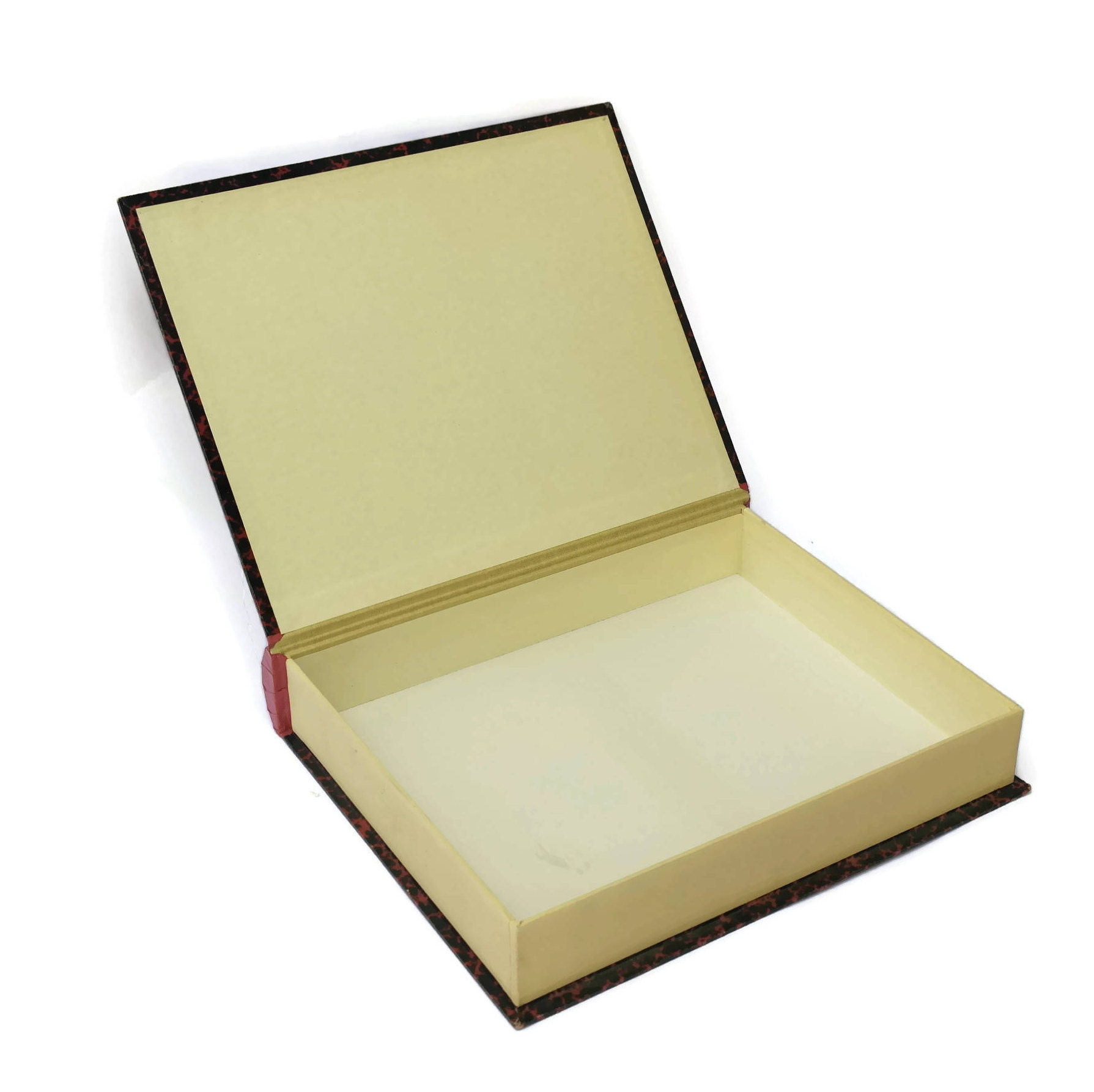 Vintage French Secret Book Box Safe. Large Document Storage Box.